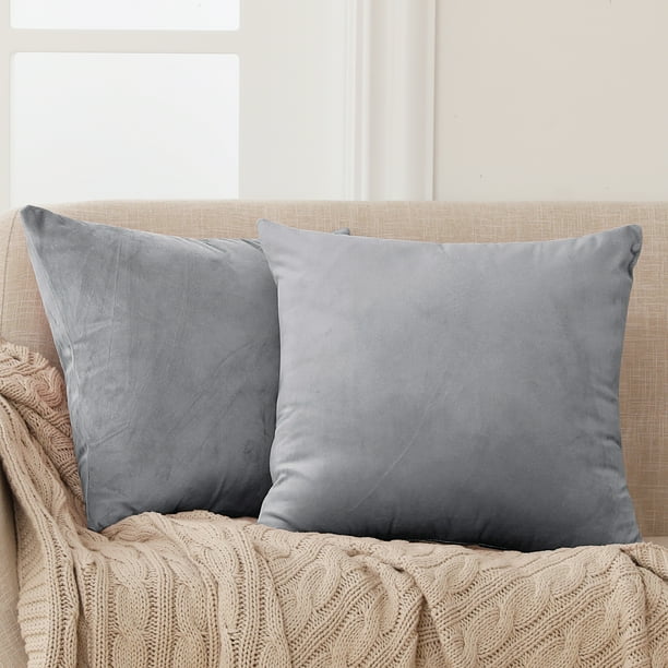 Deconovo Decorative Pillow Case Throw Pillow Covers with Zipper for Bed Dark Grey 18x18 Inch Deconovo Decorative Pillow Case Throw Pillow Covers with Zipper for Bed Dark Grey 18x18 Inch